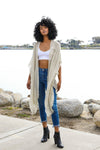 Sequin Border Frayed Kimono Kimono Leto Collection   