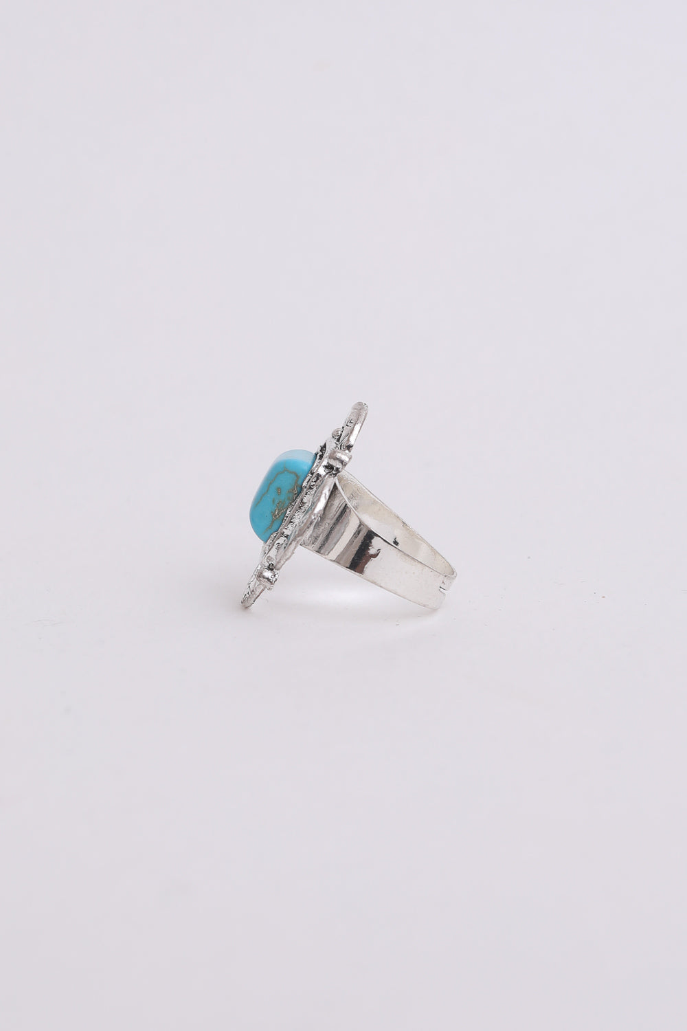 Square Cut Adjustable Turquoise Ring Adjustable Ring Leto Collection   