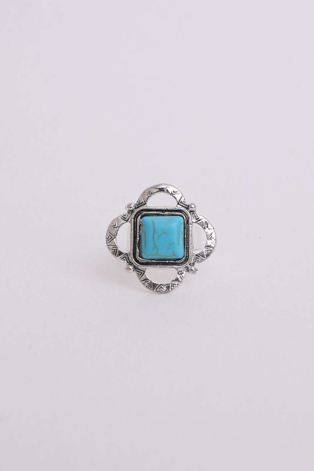 Square Cut Adjustable Turquoise Ring - NeoKira Unlimited