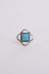 Square Cut Adjustable Turquoise Ring Adjustable Ring Leto Collection   