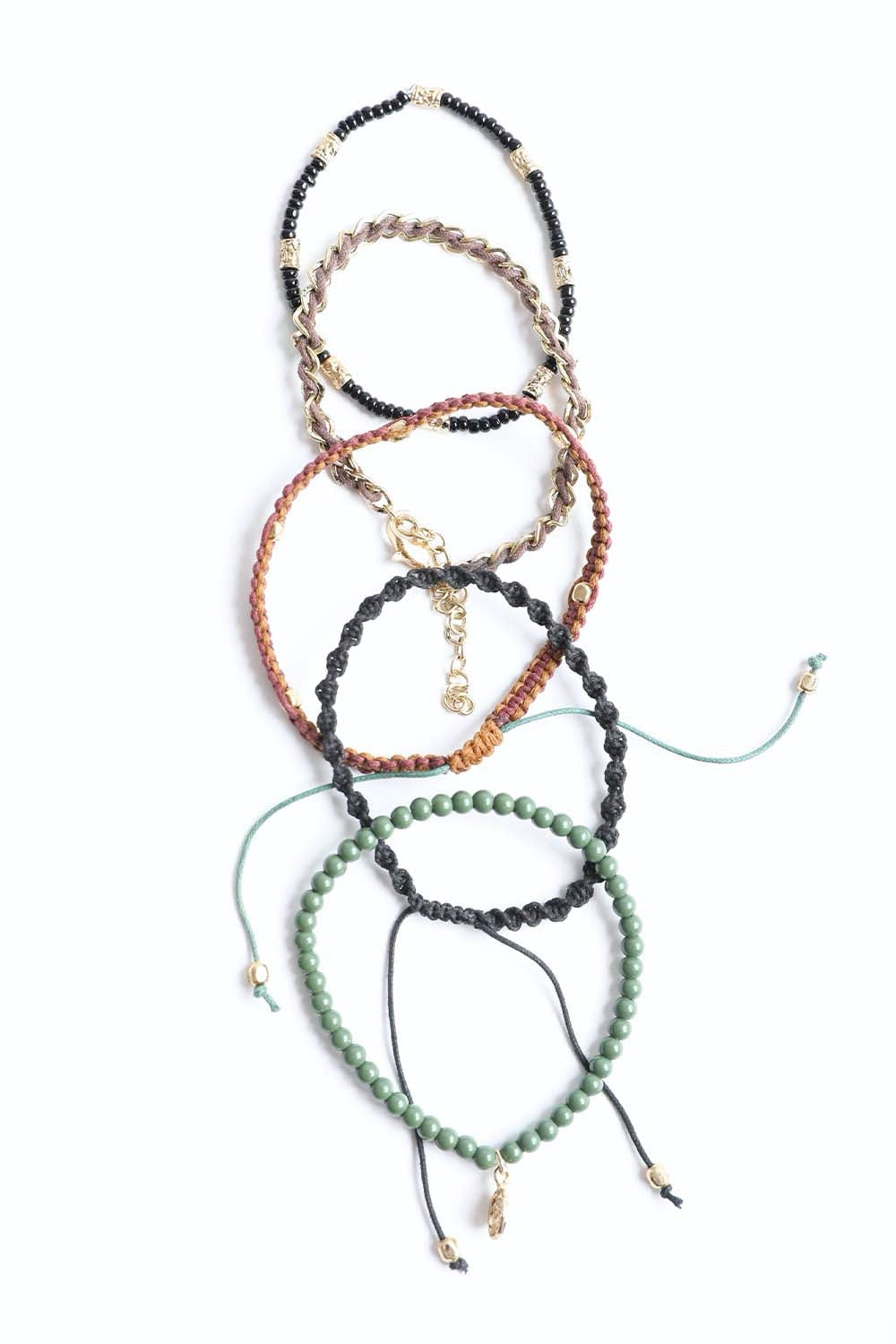 Stackable Bead & Woven Cord Bracelet - NeoKira Unlimited