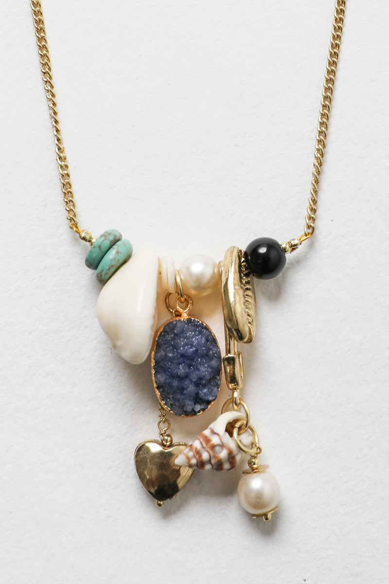 Stone Gem Charm Pendant Necklace - NeoKira Unlimited