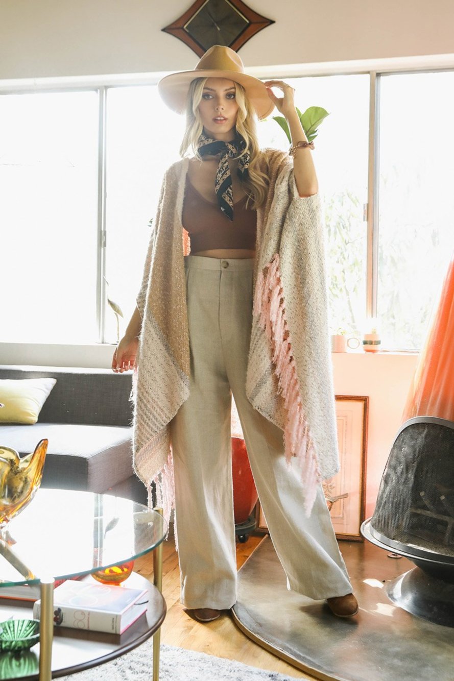 Stripe Bohemian Ruana Wrap - NeoKira Unlimited
