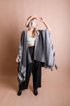 Stripe Bohemian Ruana Wrap Ponchos Leto Collection   