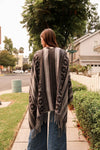 Striped Quatrefoil Flower Ruana Ponchos Leto Collection   