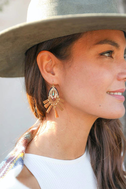 Suede Fringe Beaded Earrings - NeoKira Unlimited