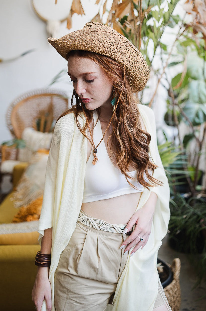 Summer Frayed Trim Kimono - NeoKira Unlimited