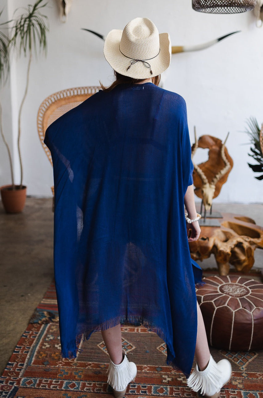 Summer Frayed Trim Kimono - NeoKira Unlimited
