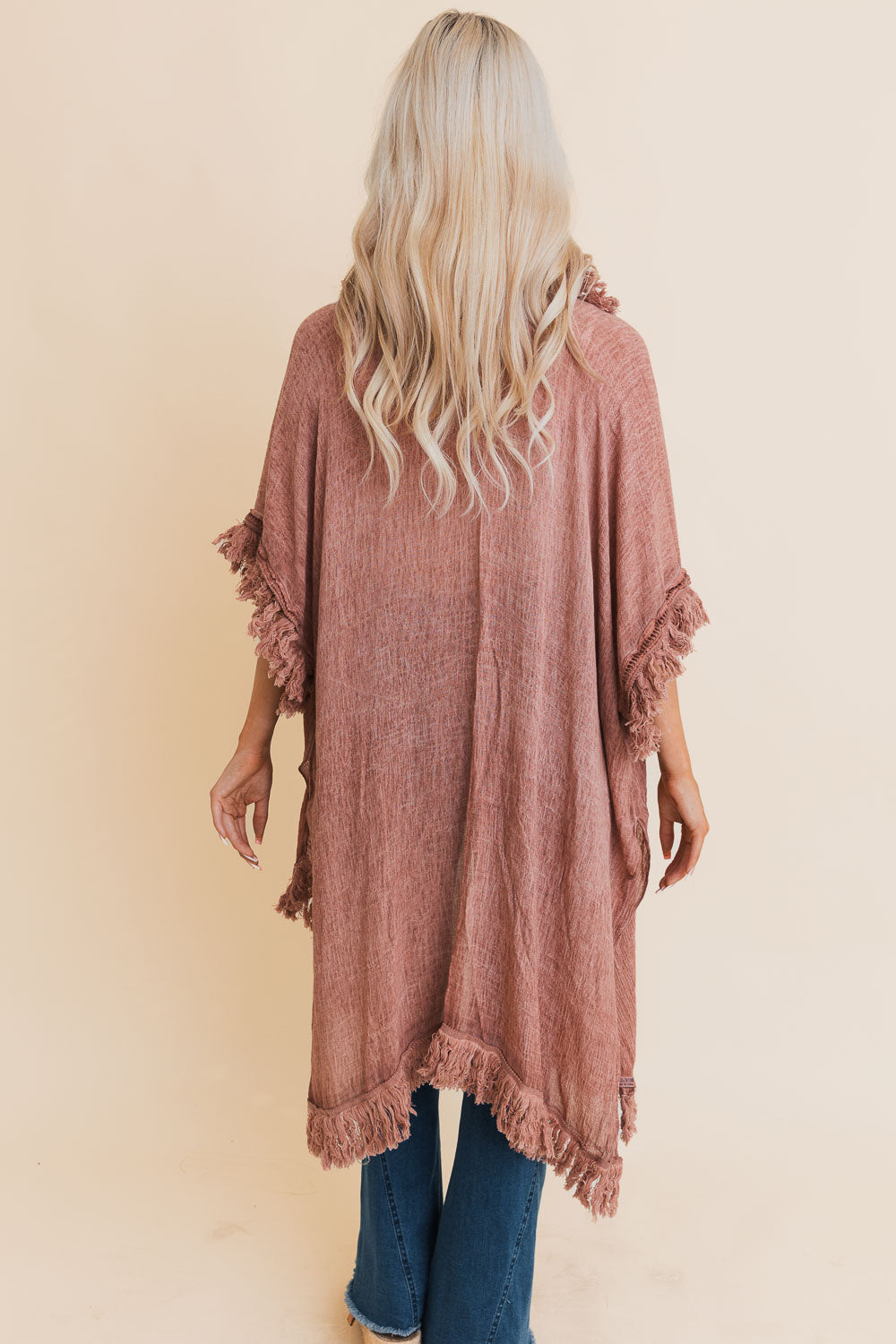 Sun Bleached Fringe Ruffle Kimono - NeoKira Unlimited