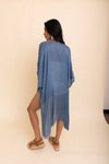 Sun-kissed Breeze Frayed Trim Kimono Kimono Leto Collection   