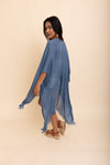 Sun-kissed Breeze Frayed Trim Kimono Kimono Leto Collection   