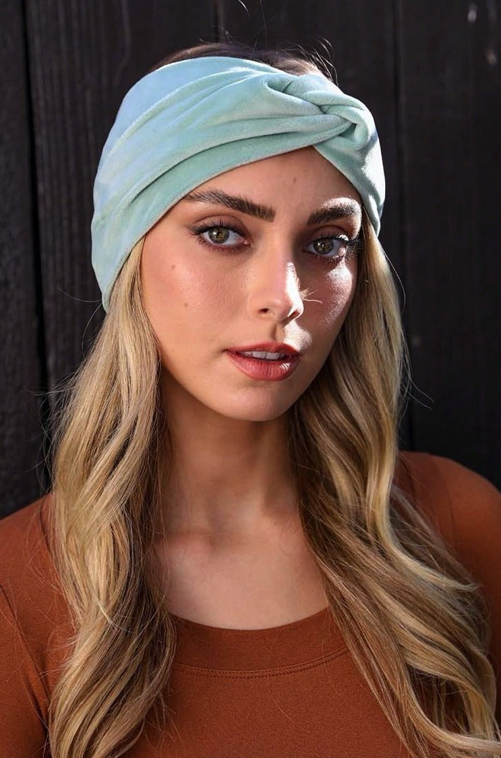 Twisted Velvet Headbands Headbands Leto Collection Sage  