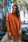 Sweater Weather Roll-Neck Poncho Ponchos Leto Collection   