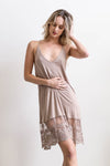 T-Back Lace Slip Dress Small / Mocha