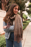 Tartan Woven Tassel Scarf Scarves Leto Collection   