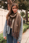 Tartan Woven Tassel Scarf Scarves Leto Collection   