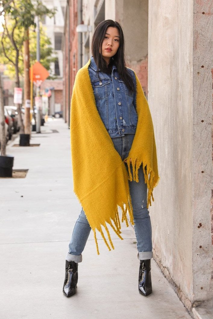 Tassel Trim Blanket Scarf - NeoKira Unlimited
