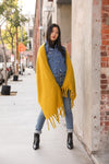 Tassel Trim Blanket Scarf Scarves Leto Collection   