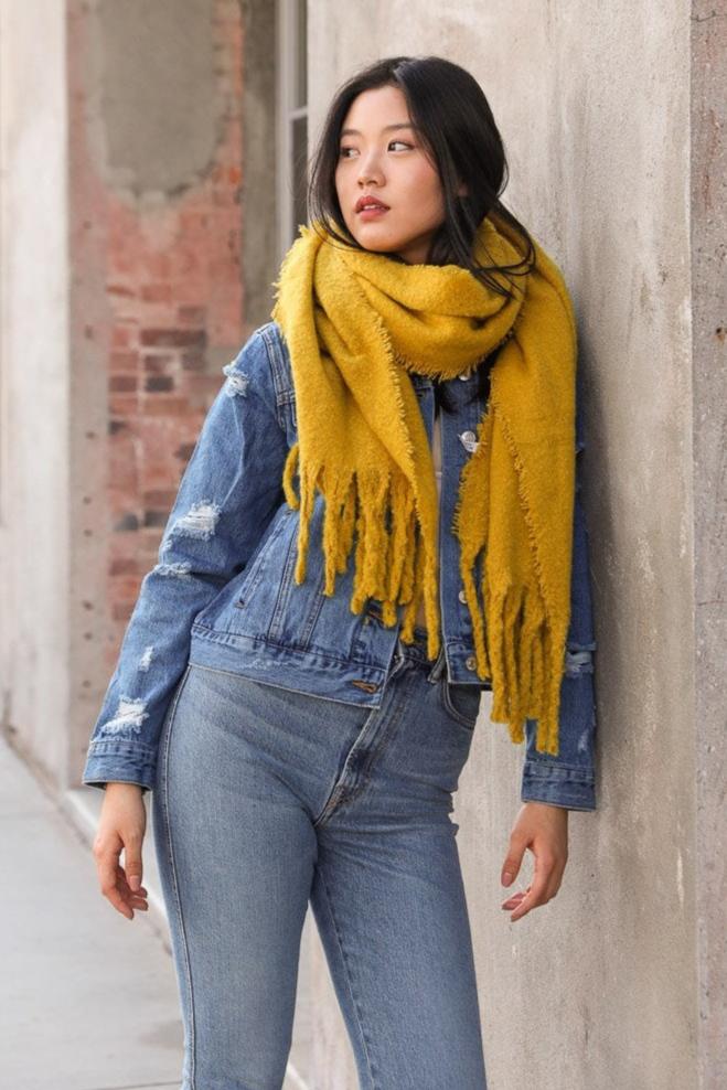 Tassel Trim Blanket Scarf - NeoKira Unlimited