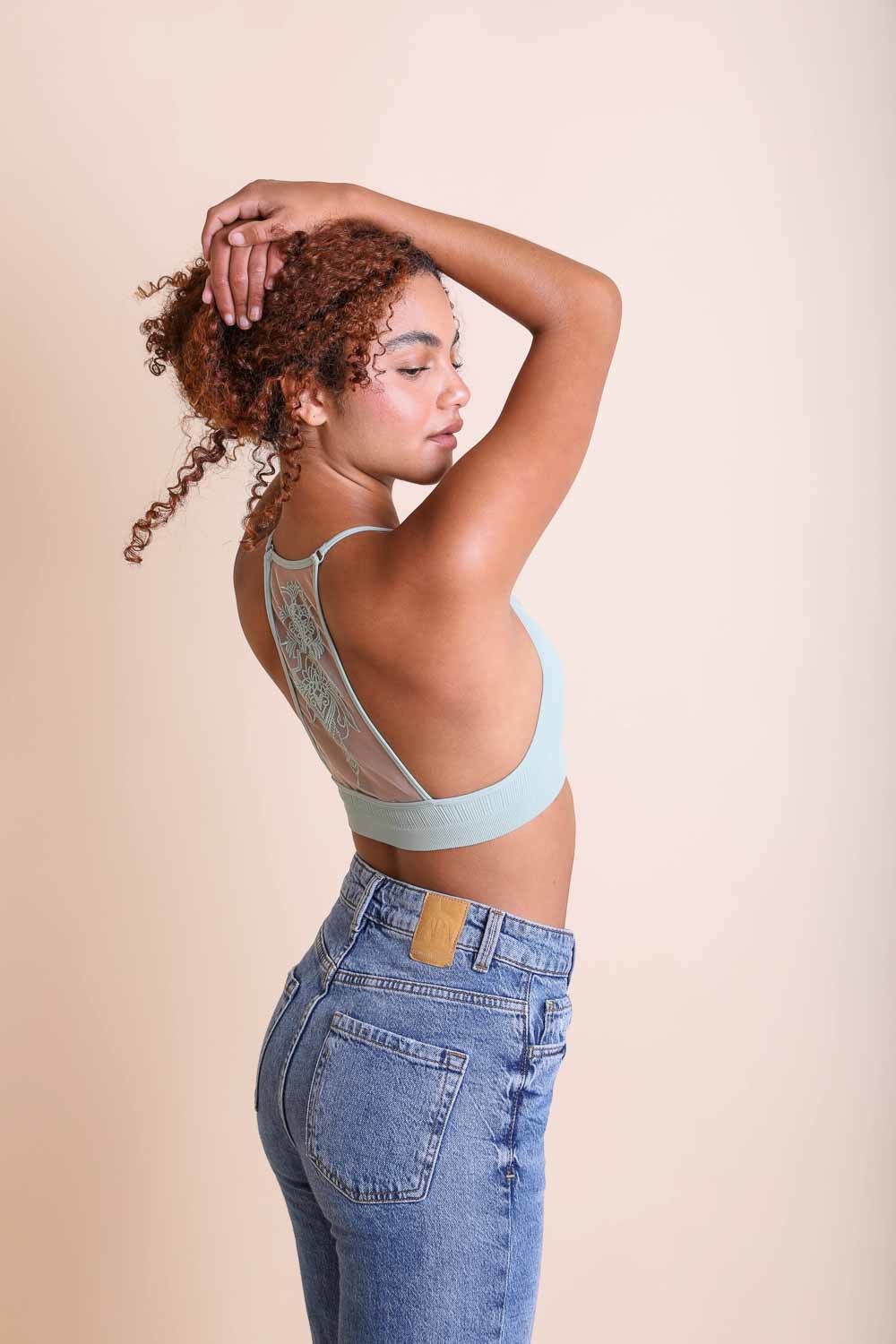 Tattoo Back Bralette – Seamless Design with Mesh Detail - NeoKira Unlimited