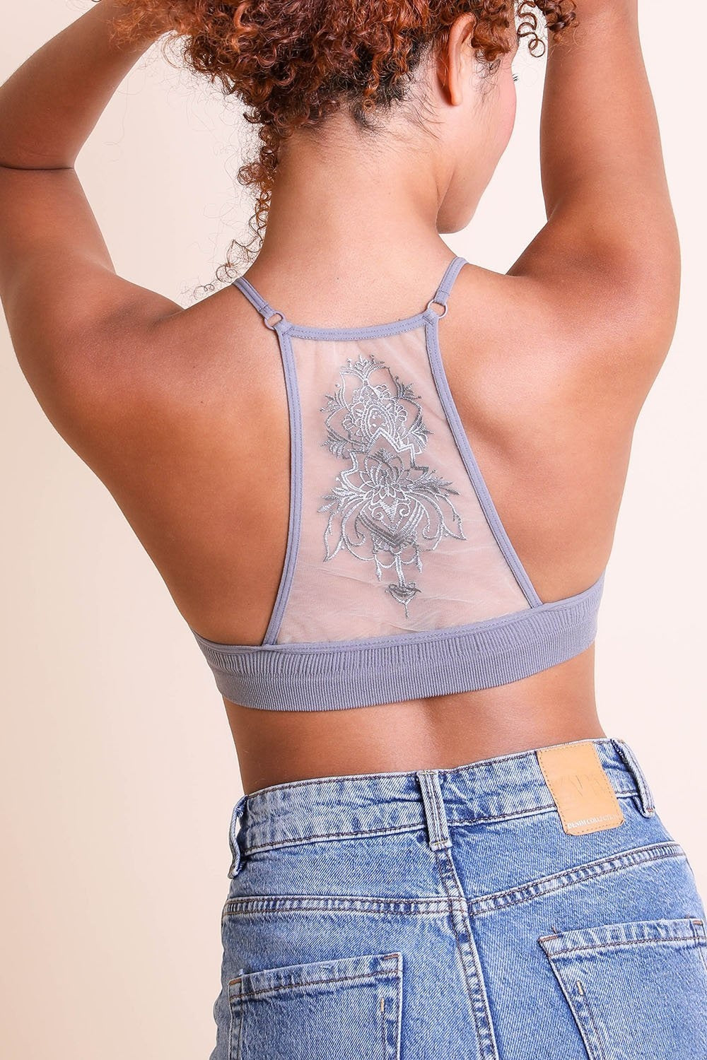 Tattoo Back Bralette – Embroidered Mesh Racerback Style - NeoKira Unlimited