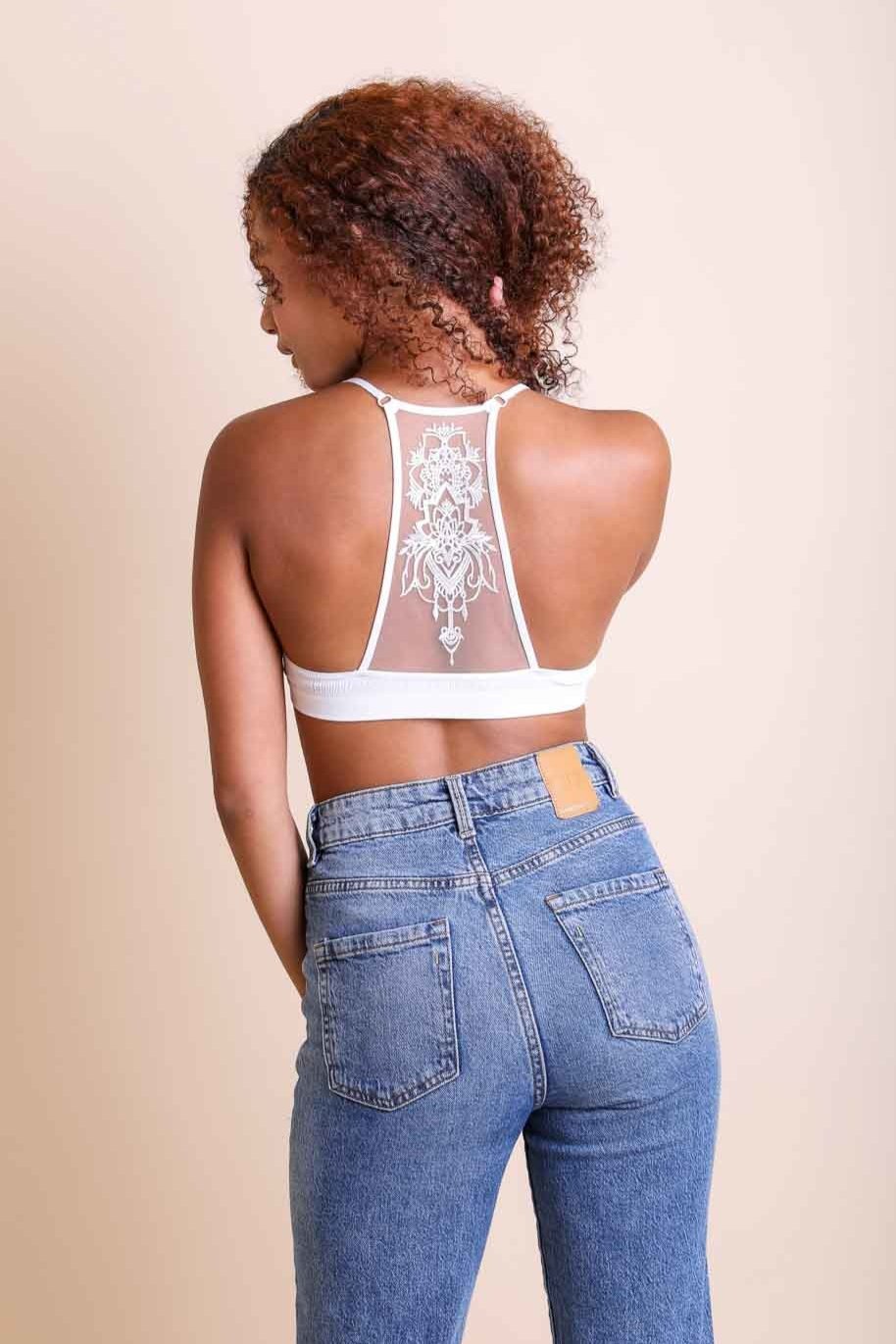 Tattoo Back Bralette – Seamless Design with Mesh Detail - NeoKira Unlimited
