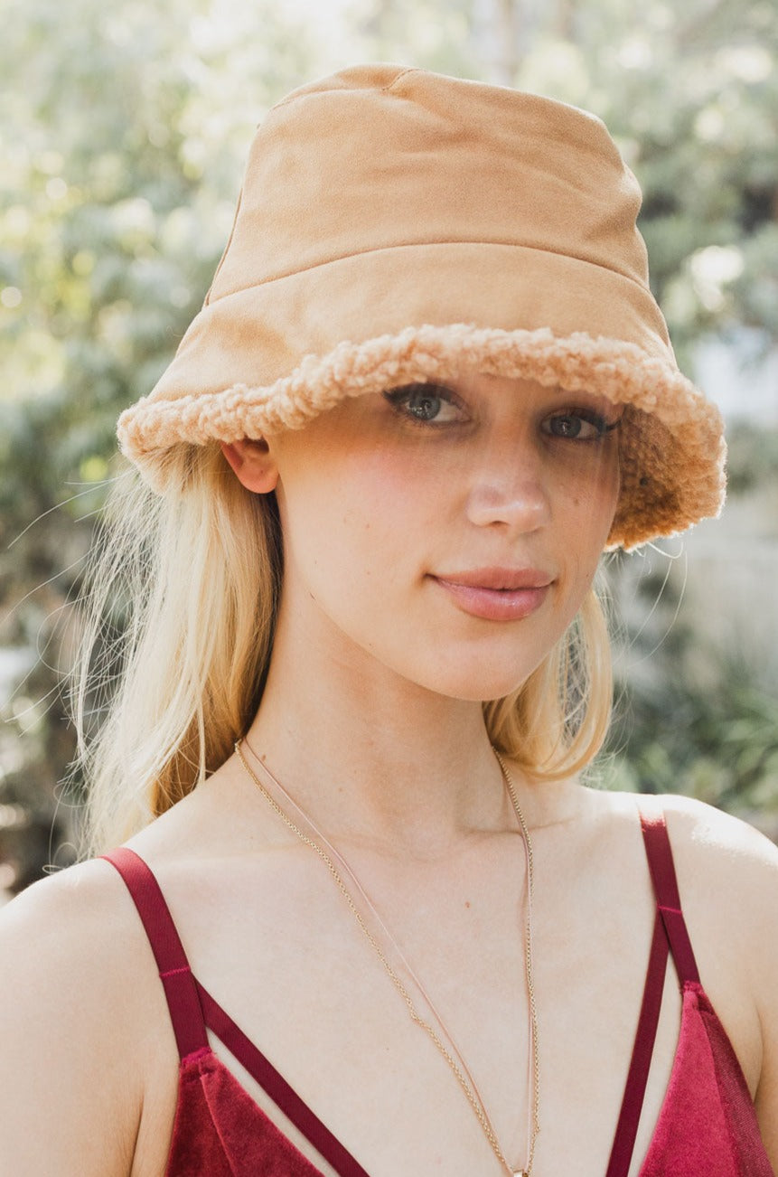 Teddy Suede Combo Reversible Bucket Hat - NeoKira Unlimited