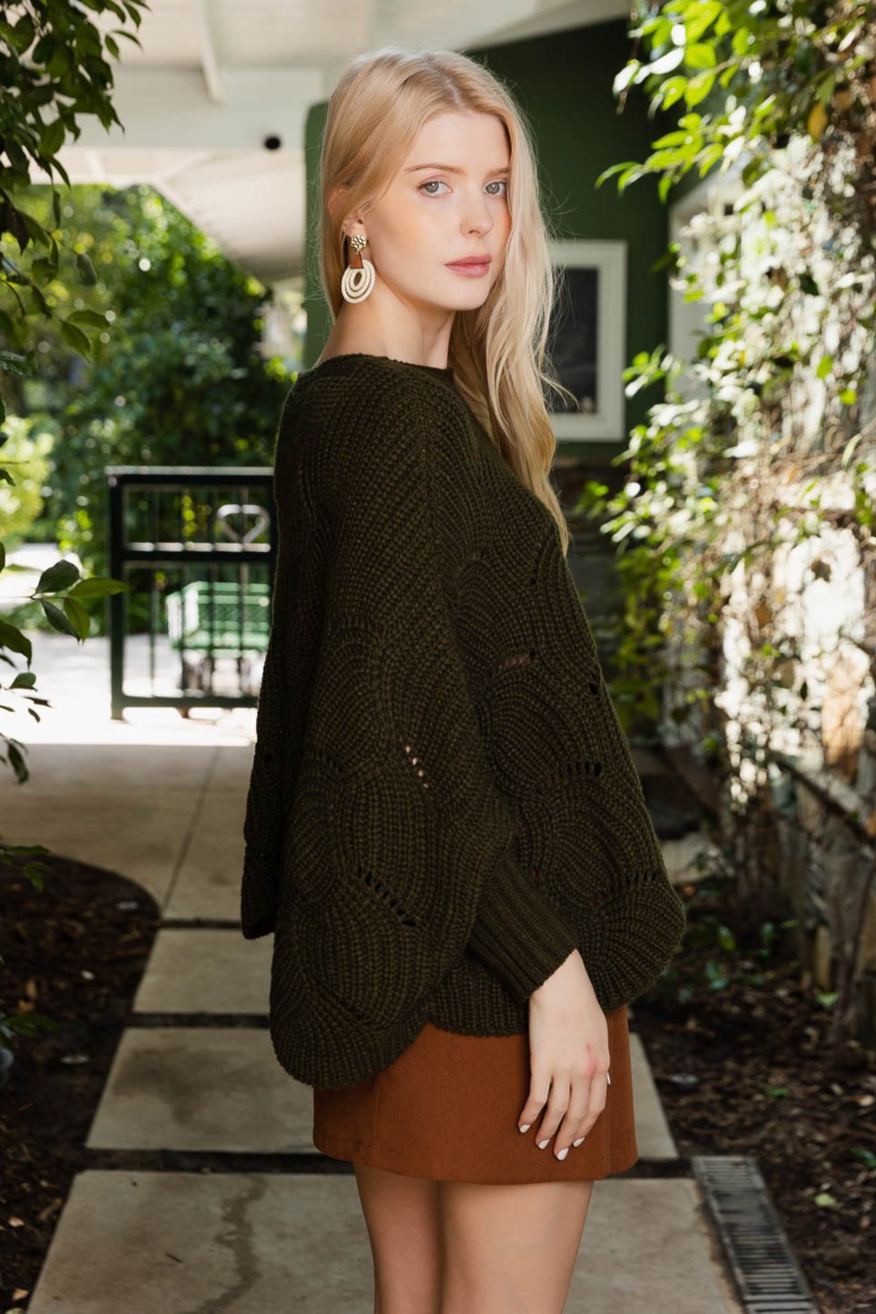 Texture Trend Sleeve-Knit Poncho - NeoKira Unlimited