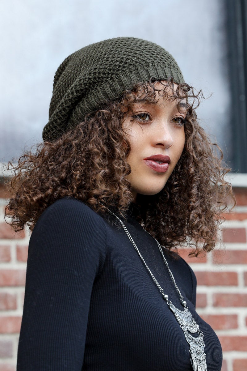 Textured Slouch Beanie Beanies Leto Collection   