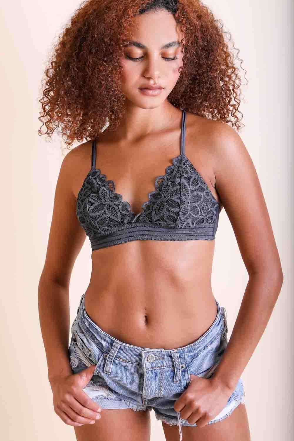 The Daisy Bralette Bralette Leto Collection Small Dark Gray 