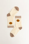 Threaded Smiles Crew Socks Socks Leto Collection One Size Ivory 