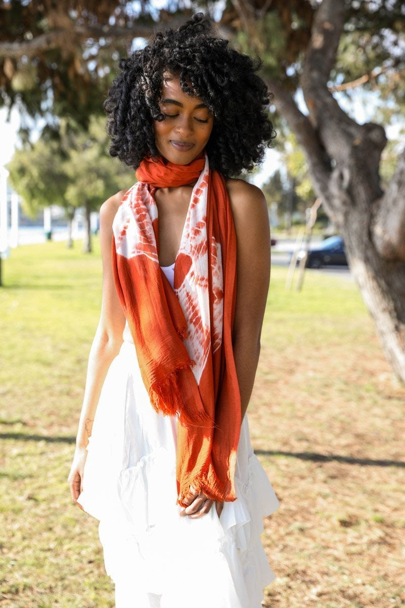 Tie Dye Karma Scarf Scarves Leto Collection RustDye  