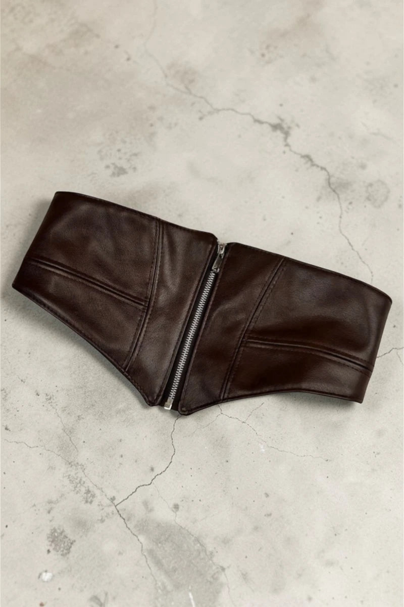 Elastic Wide Vegan Leather Corset Belt - NeoKira Unlimited