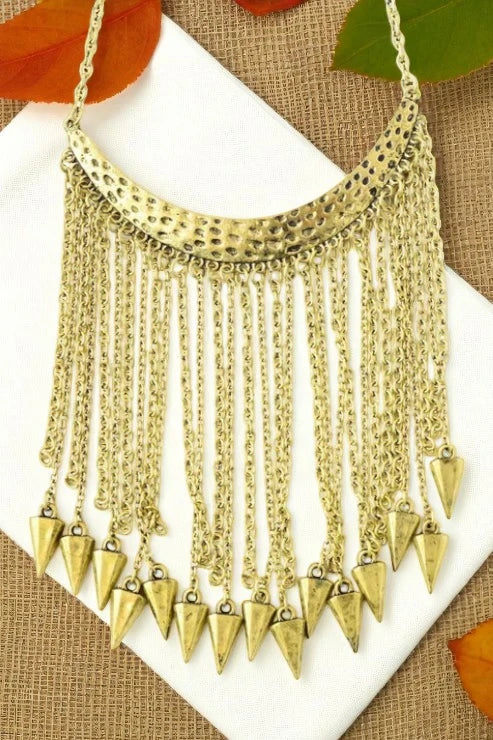 Boho Tribal Arrow Fringe Statement Necklace – Bold Chic Layering Piece - NeoKira Unlimited