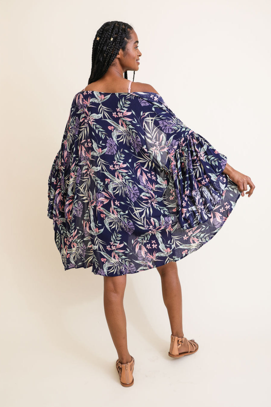 Tropical Vibe Draped Sleeve Kimono - NeoKira Unlimited