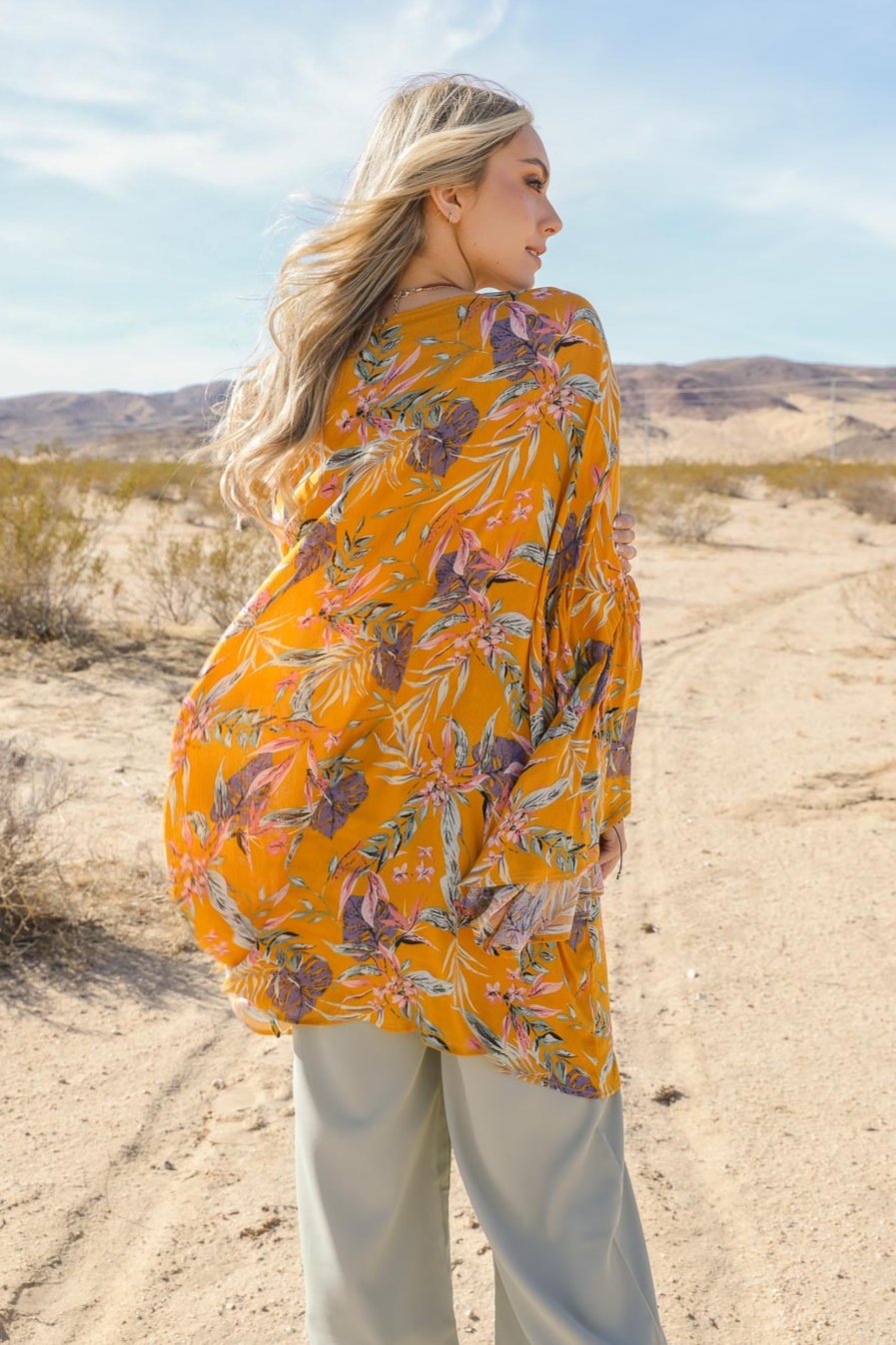 Tropical Vibe Draped Sleeve Kimono - NeoKira Unlimited