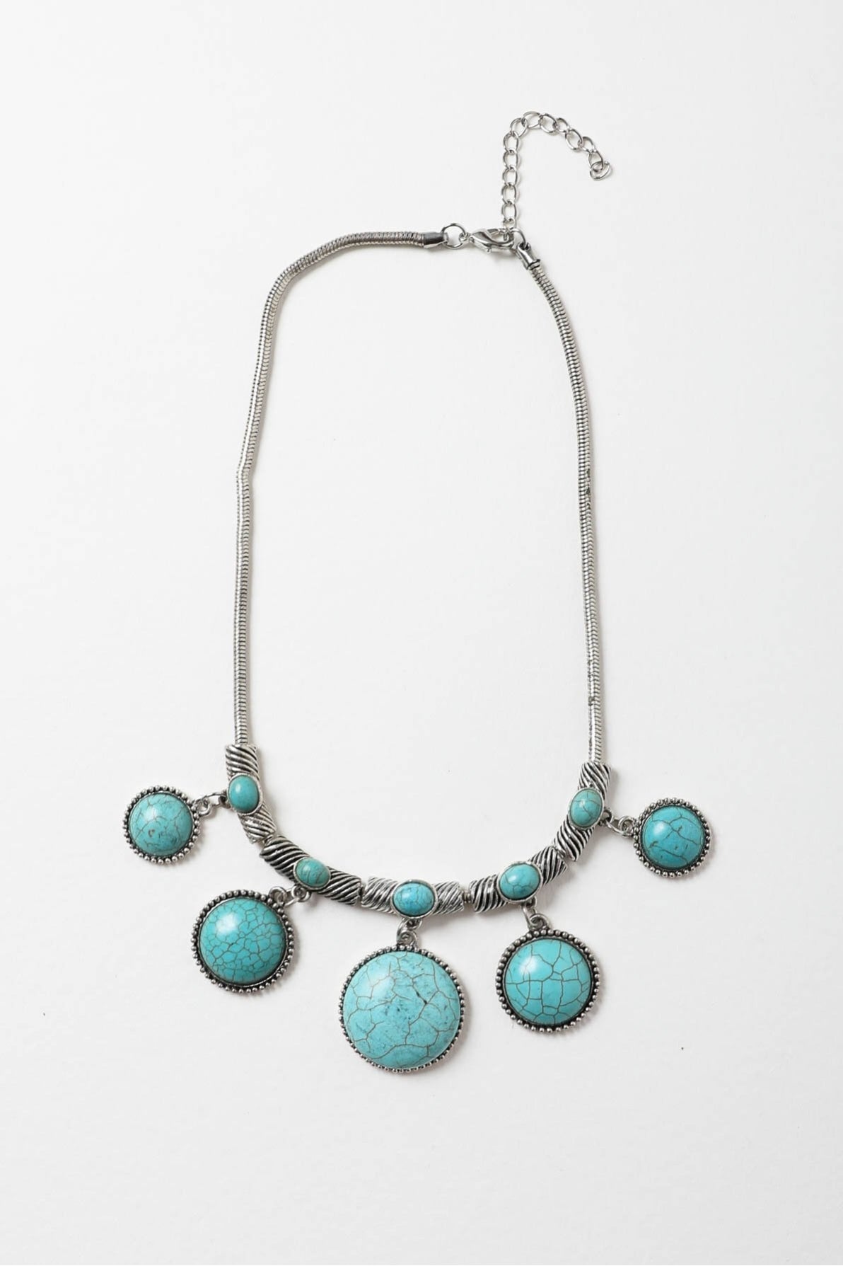 Turquoise Charm Link Necklace Necklaces Leto Collection   