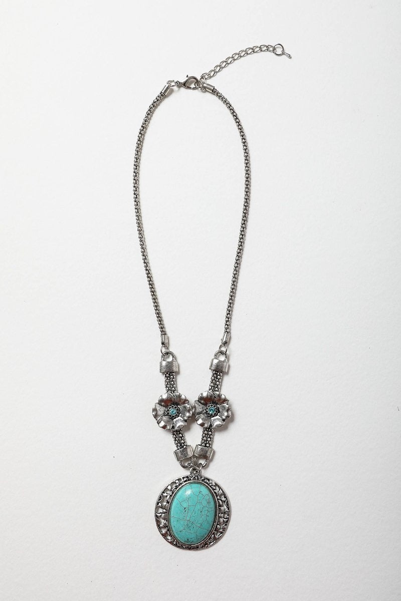 Turquoise Florette Necklace Necklaces Leto Collection   