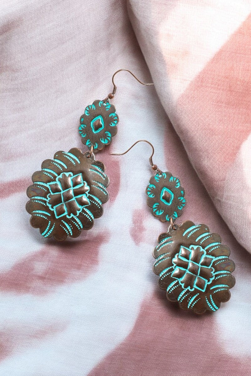 Turquoise Flower Drop Earrings