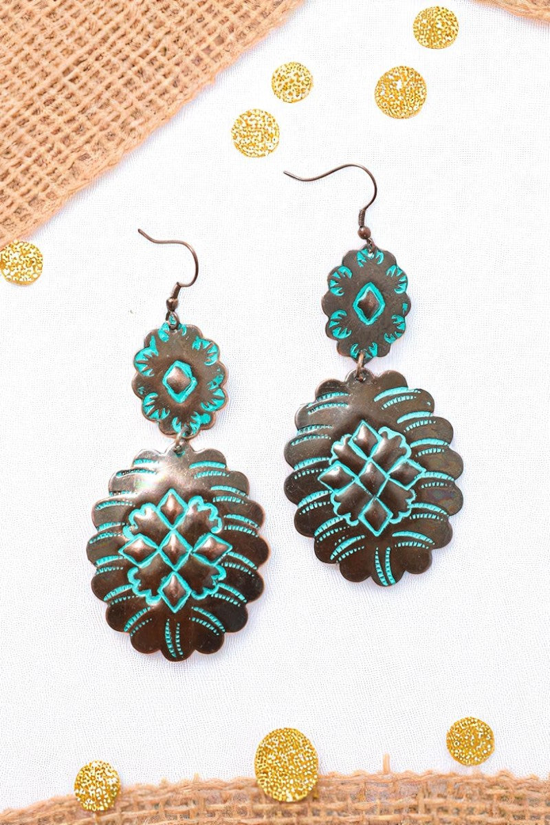 Turquoise Flower Drop Earrings - NeoKira Unlimited