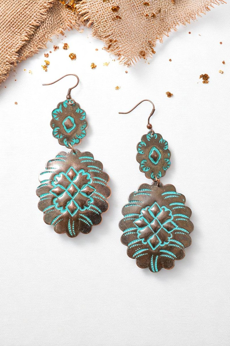 Turquoise Flower Drop Earrings - NeoKira Unlimited