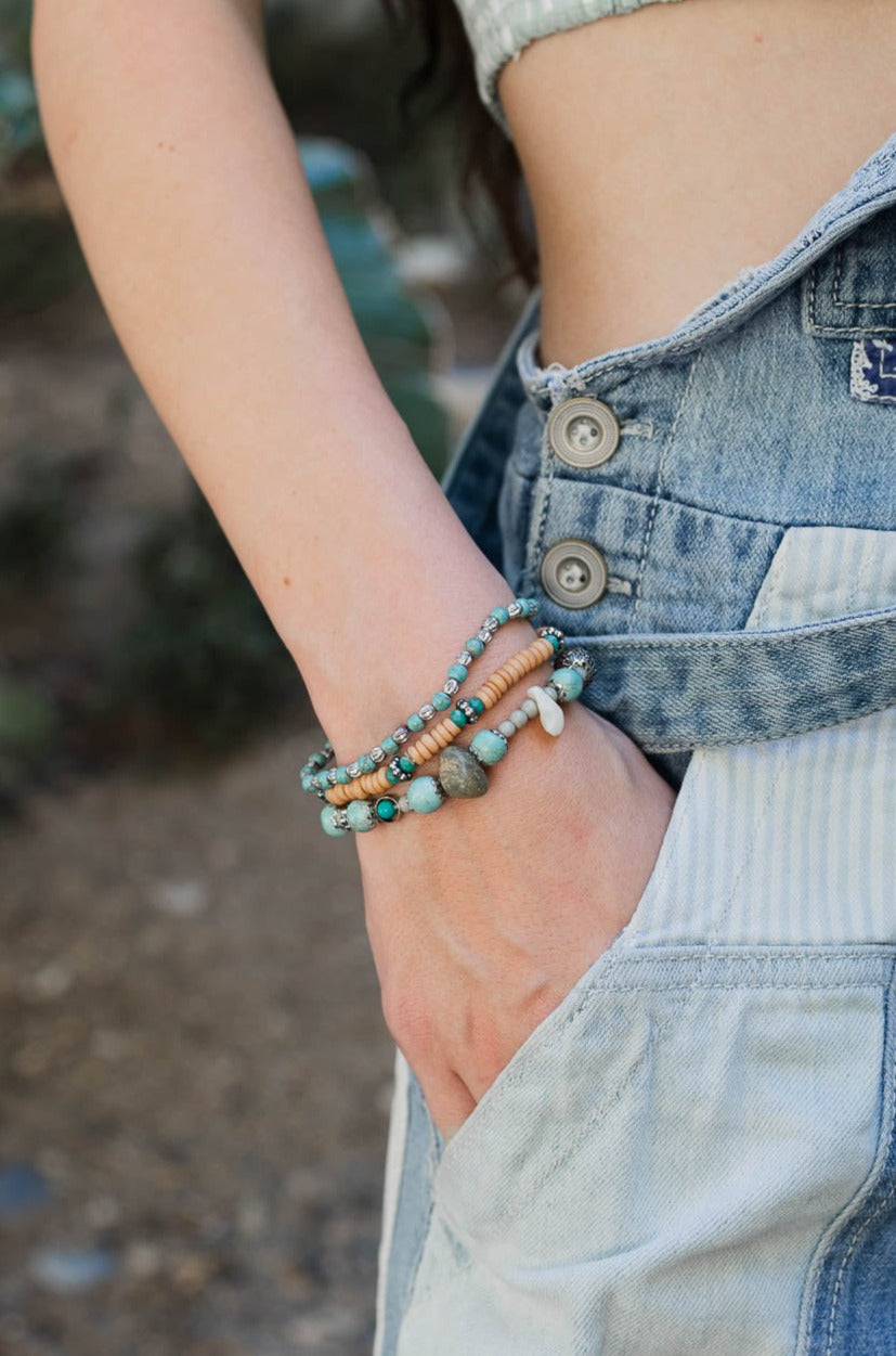 Turquoise Mixed Bead Stackable Bracelet Bracelets Leto Collection   