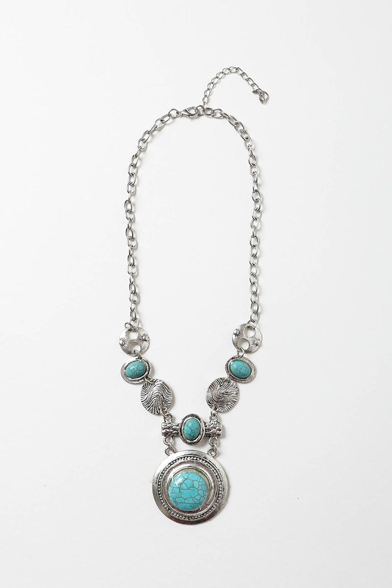 Turquoise & Silver Stepping Stone Necklace💎 - NeoKira Unlimited