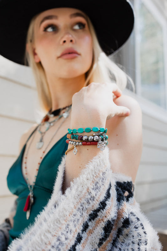 Turquoise Stackable Charm Bracelet💎 - NeoKira Unlimited