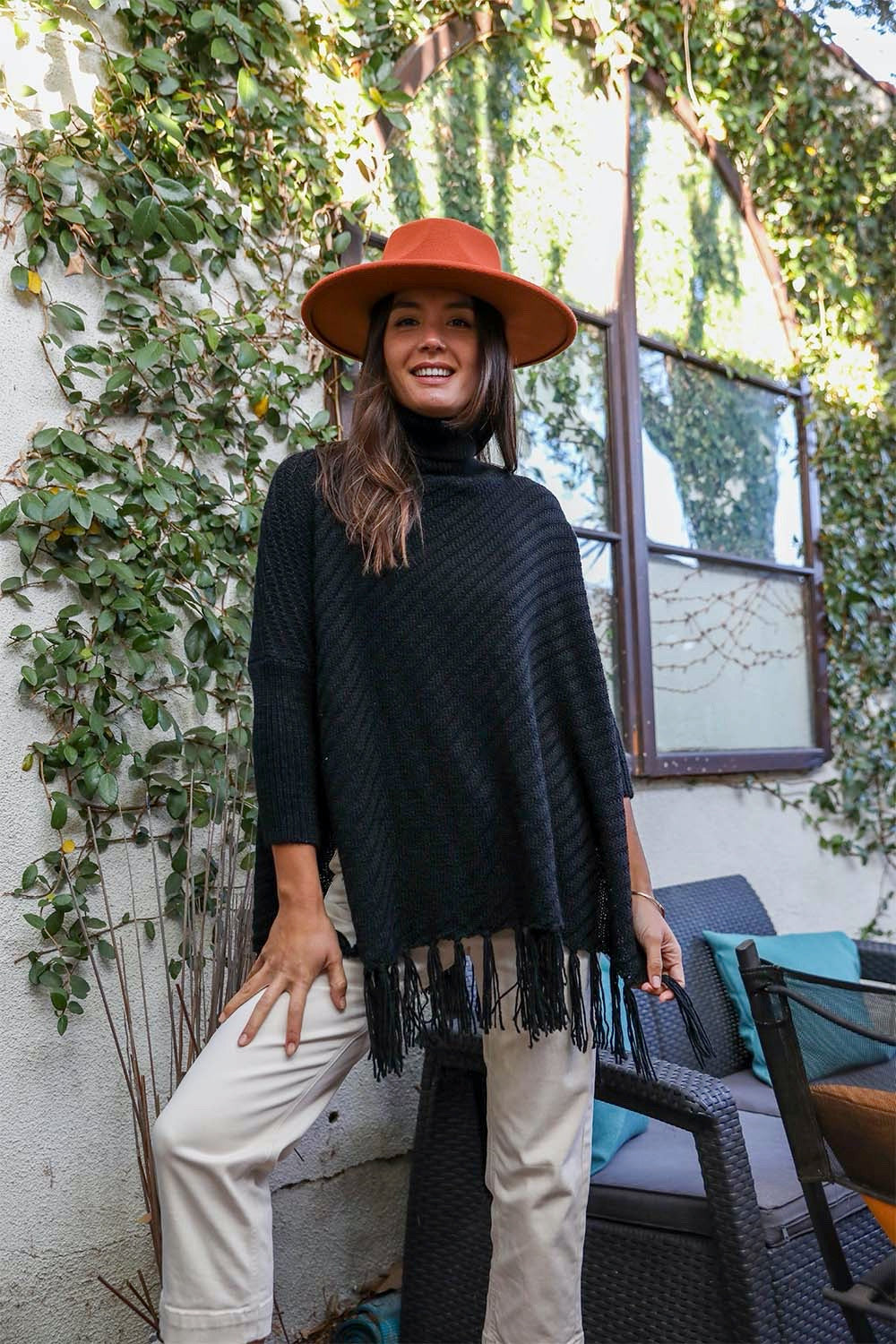 Roll-Neck Poncho Sweater - NeoKira Unlimited