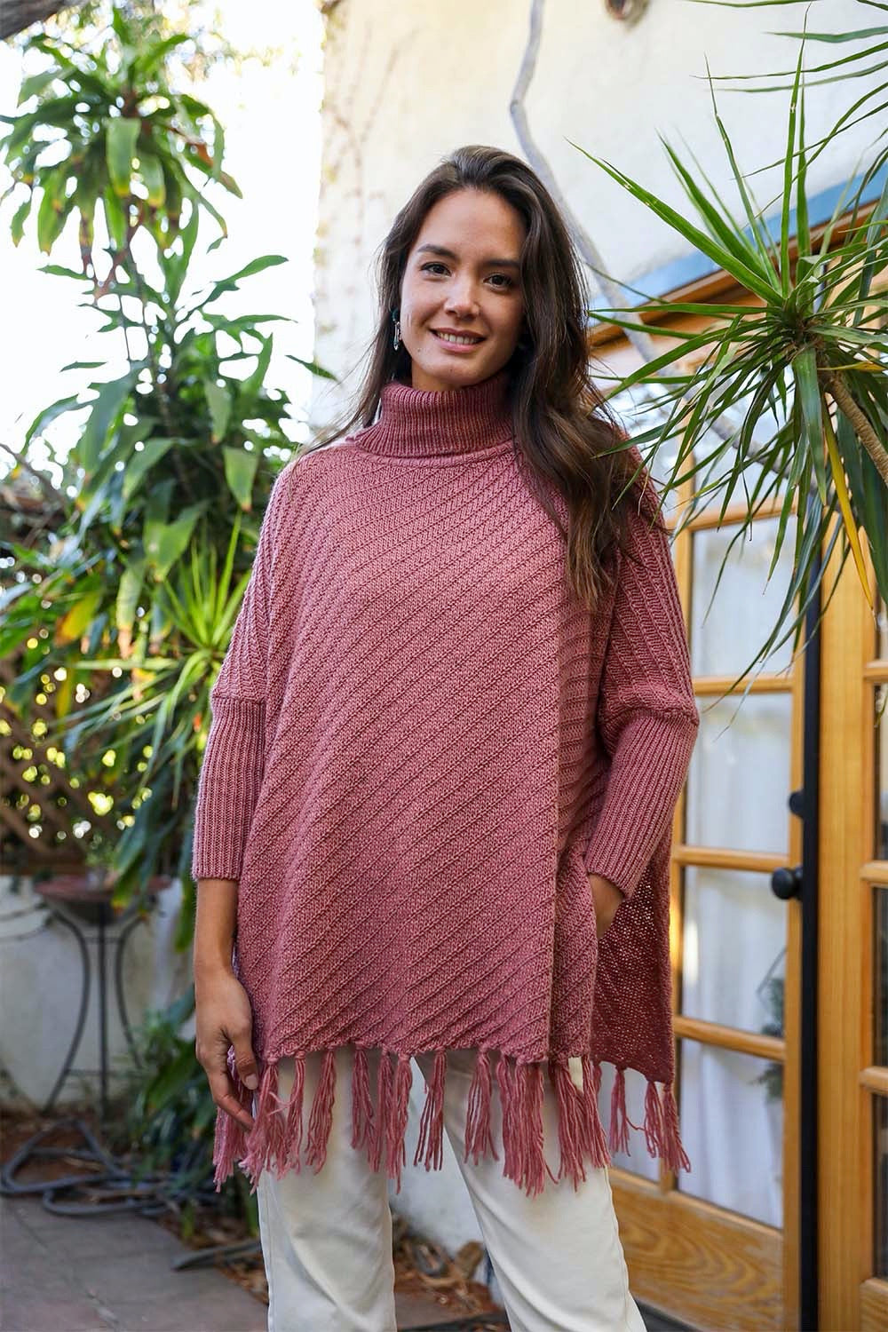Roll-Neck Poncho Sweater - NeoKira Unlimited