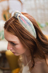 Twine Woven Knotted Headband Headbands Leto Collection Pink  