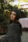 Boucle Rib Knit Beret Beanies Leto Collection Olive  