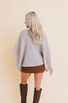 Urban Chic Ribbed Knit Sleeve Poncho Ponchos Leto Collection   