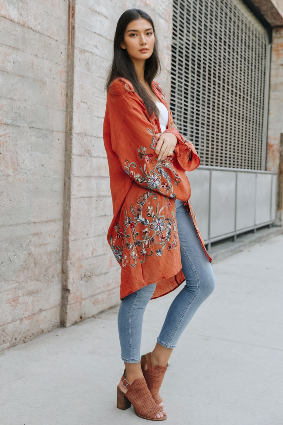 Long Floral Kimono Cardigan – Elegant and Versatile - NeoKira Unlimited